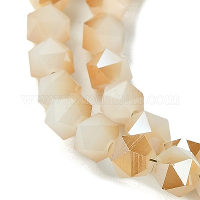 Стеклянные бусины с гальваническим покрытием  EGLA-K061-08A-PL01-1