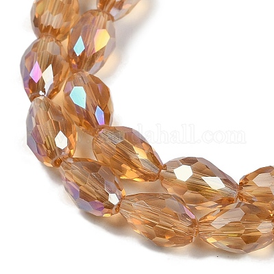 Прозрачные стеклянные бусины гальваническим пряди EGLA-N013-T10mm-B21-1