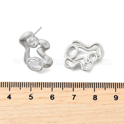 Серьги-гвоздики из циркония EJEW-V011-06P-1