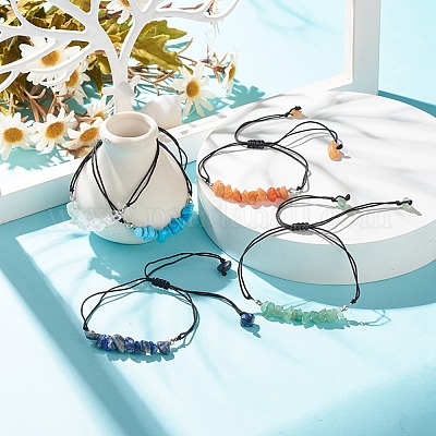 Плетеный браслет из бисера с драгоценными камнями для женщин BJEW-JB08019-1