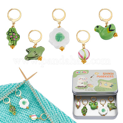 5 шт. 5 вида фарфоровых подвесок-маркеров для фиксации петель HJEW-NB00257-1