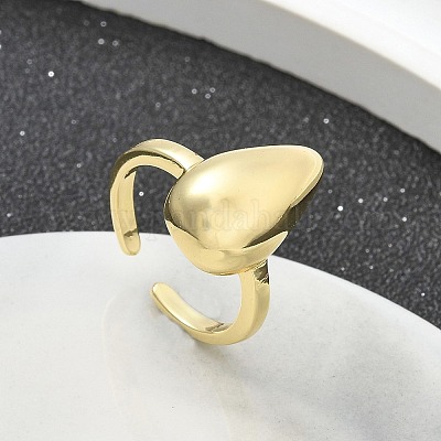 Латунные кольца на палец с открытой манжетой для женщин RJEW-M028-86G-1