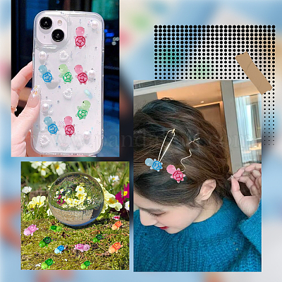 36 шт. 6-цветные светящиеся полупрозрачные смоляные кабошоны в виде морских животных RESI-SC0002-83-1