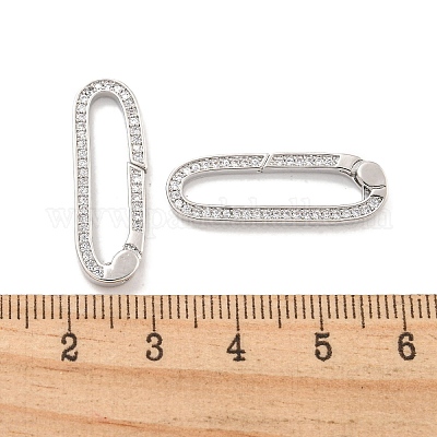 Покрытие стойки латунь микро паве прозрачный кубический цирконий пружинные застежки KK-Q814-13P-1