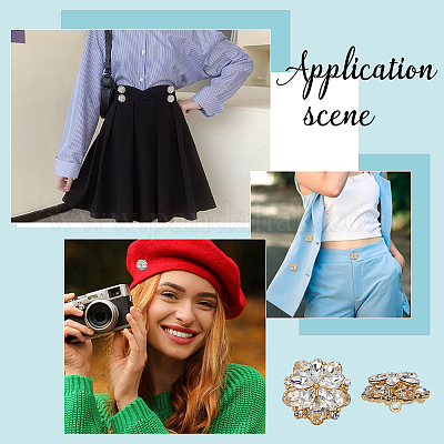 6 шт. стеклянные пуговицы со стразами BUTT-FG0001-52G-1