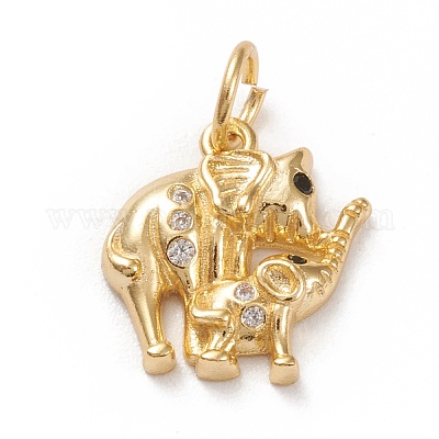 Латунные микропаве прозрачные подвески с фианитом KK-D532-07G-1