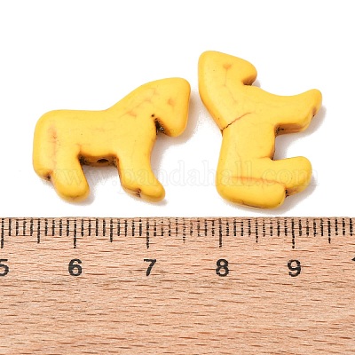 Синтетические бирюзовые бусины в виде лошади G-B015-07-1