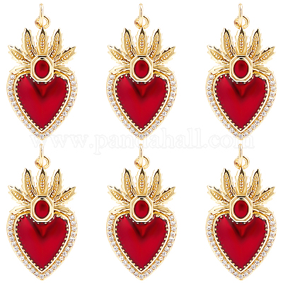 6 шт. латунные подвески с микропаве из прозрачного кубического циркония класса ААА KK-BBC0015-32A-1