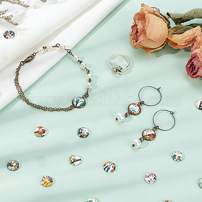 100шт стеклянные кабошоны GLAA-PH0001-16C-1