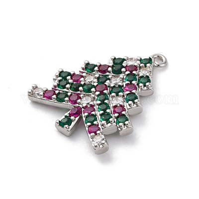 Рождественская серия латунные подвески с микропаве из кубического циркония KK-Q010-01P-07-1