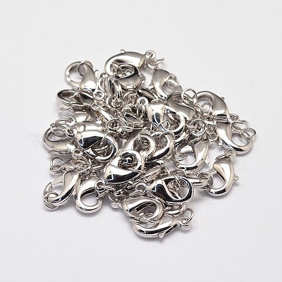 Латунные когтя омара застежками для ювелирных изделий ожерелье браслет материалы X-KK-I599-12mm-P-RS-1