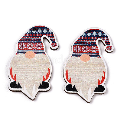 Рождественские односторонние деревянные большие подвески с принтом WOOD-H102-01G-1