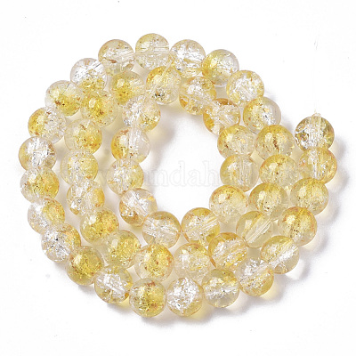 Прозрачные окрашенные распылением кракле стеклянные бусины GLAA-N035-03C-A08-1