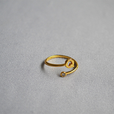 Латунные кольца-манжеты с микропаве и прозрачным цирконием для женщин WG54647-16-1