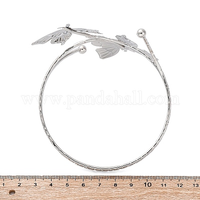 Браслеты-манжеты из сплава в виде бабочки для девушек и женщин AJEW-A063-01H-P-1