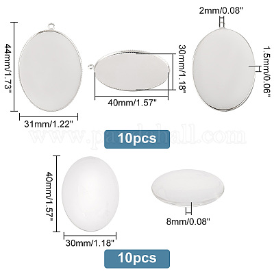 Набор для самостоятельного изготовления овальной пустой купольной подвески DIY-PH0017-52-1