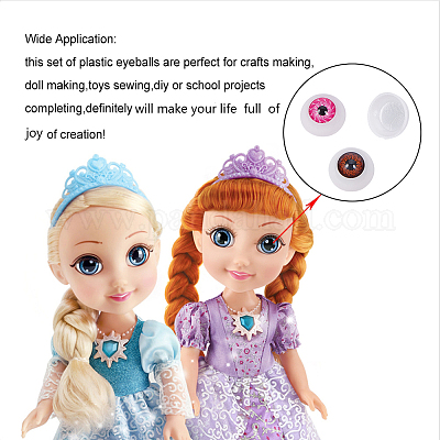 PandaHall Elite Craft Plastic Doll Eyes & Nose Se, with Plastic Washer,  Half Round, Doll Making Supplies, Black, 409pcs/bag