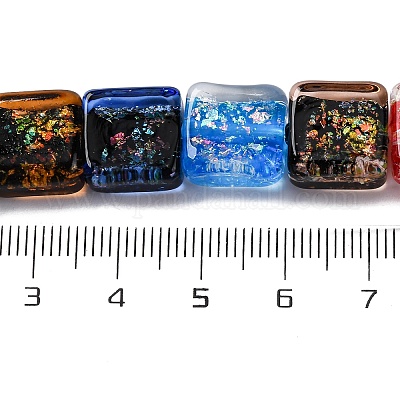 Нити стеклянных бусин из дихроичной фольги ручной работы DICH-U001-07L-1