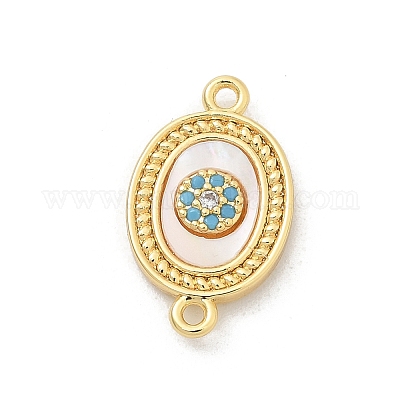 Шармы-соединители из латуни с микропаве из прозрачного кубического циркония KK-M303-04G-02-1