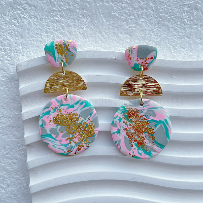 Серьги-гвоздики из полимерной глины и сплава WG9B4A2-01-1