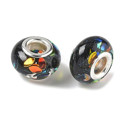 Прозрачные европейские бусины-рондель из смолы RESI-S023-29-1