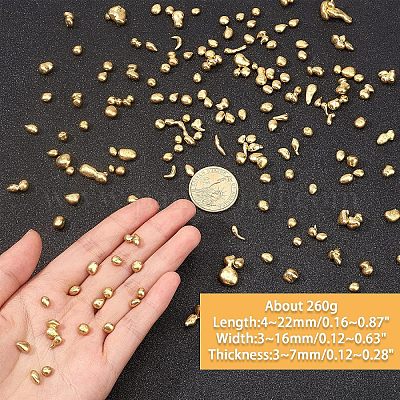 ジュエリー鋳造用の耐食性真鍮 ナゲット ゴールドカラー 4~22x3~16x3