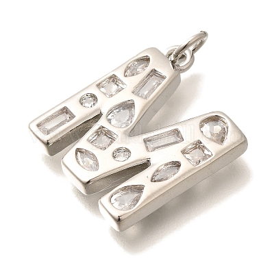 Латунные микропаве прозрачные подвески с фианитом KK-G521-01P-M-1