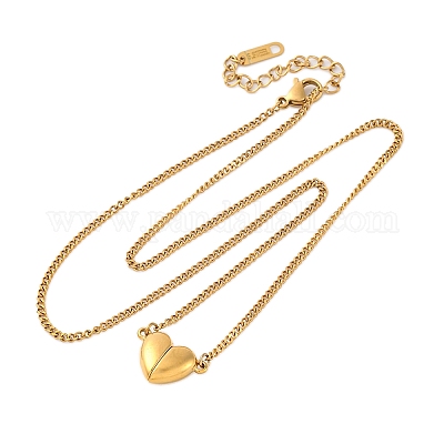 Ожерелья с подвеской в форме сердца из нержавеющей стали 304 для женщин NJEW-Z065-06G-1