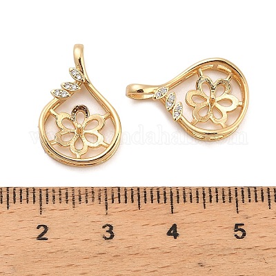 Латунный микро-паве кубический цирконий KK-NH0009-09G-1