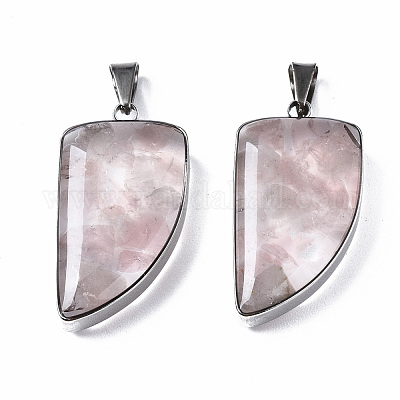 Природного розового кварца подвески G-T128-05D-1
