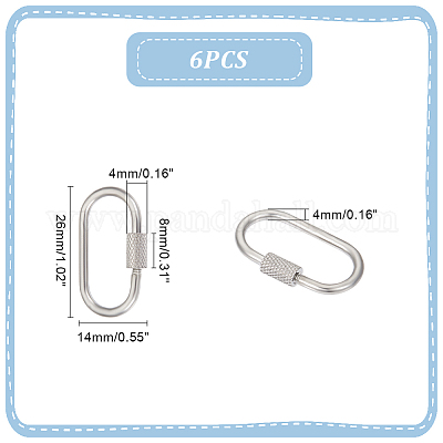 6 шт. подвески-замки с винтовым карабином из нержавеющей стали 304 STAS-UN0045-32-1