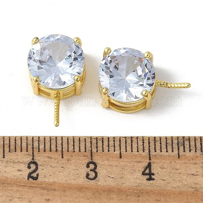 Латунные микропроволочные кубические циркониевые подвески KK-D324-01G-1