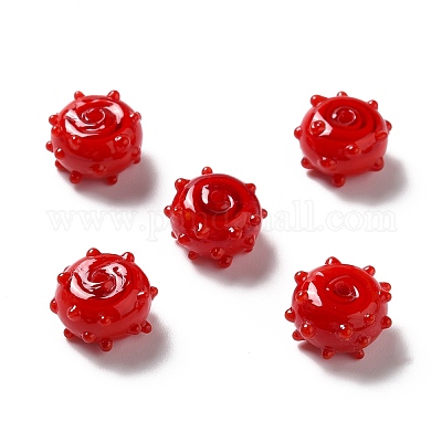 Ручной работы ухабистым Шарики Lampwork LAMP-E023-06A-1