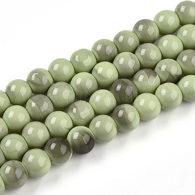 Выпечка окрашенные стеклянные бусины пряди X1-DGLA-N013-8mm-05-1