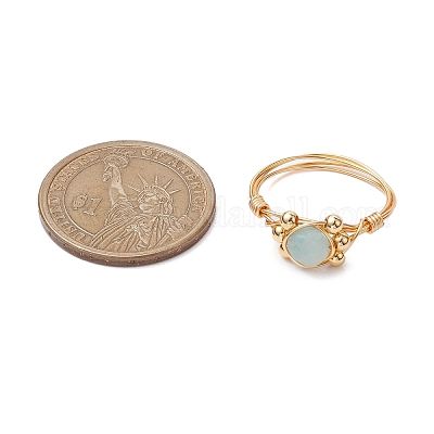 Кольцо с натуральным розовым кварцем RJEW-JR00753-1