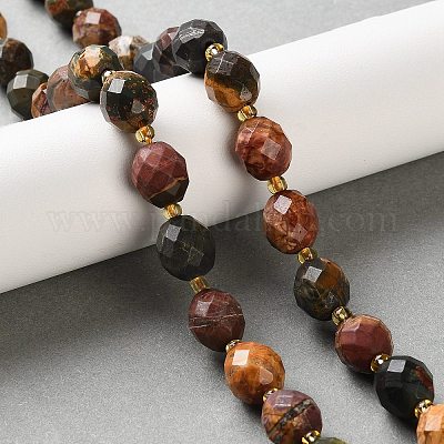 Нити бусин из натуральной яшмы пикассо/полихромной яшмы G-N342-149I-28-1