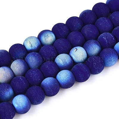 Нити из матовых непрозрачных стеклянных бусин GLAA-T032-P6mm-MBB03-1