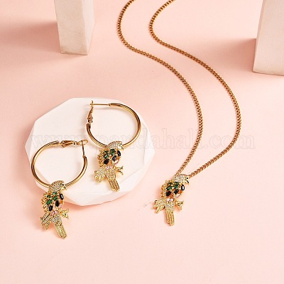 Подвески из кубического циркония с покрытием из латуни ZIRC-SZ0003-89B-1