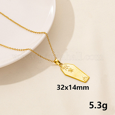 Стильное женское ожерелье с подвеской в виде гроба из нержавеющей стали GL2077-10-1