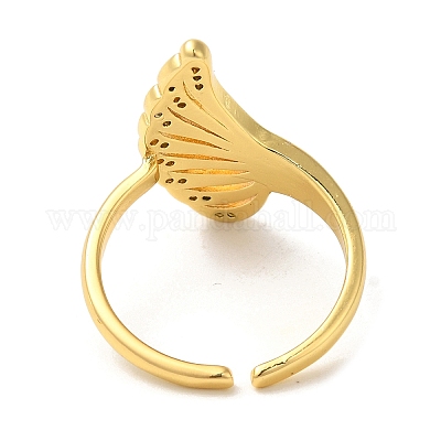 Открытые манжеты из латуни с микропаве и прозрачным фианитом RJEW-U008-26G-1