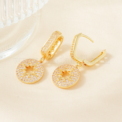 Серьги-кольца ко Дню святого Валентина из латуни с прозрачным кубическим цирконием MG0882-2-1