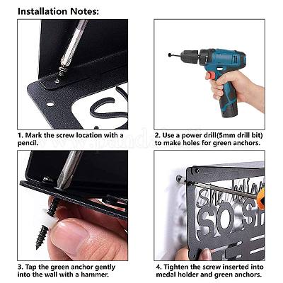 Прямоугольный железный держатель для медалей ODIS-WH0052-021-1