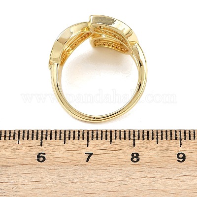 Латунные микро проложить манжеты кольца кубического циркония RJEW-C140-10G-1