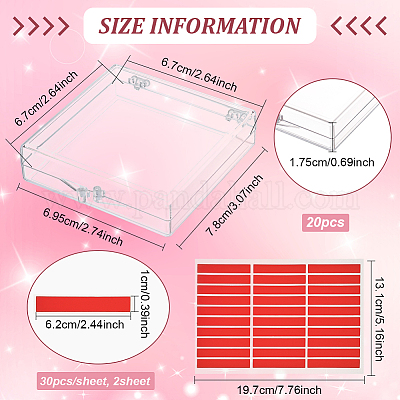 20 шт. прозрачный пластиковый держатель для ногтей CON-BC0007-40-1