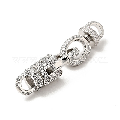 Замки из латуни с микропейвом и прозрачным фианитом KK-J301-01P-1