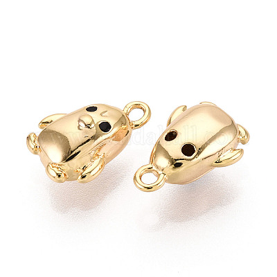 Латунные микропаве прозрачные подвески с фианитом KK-T078-12G-1