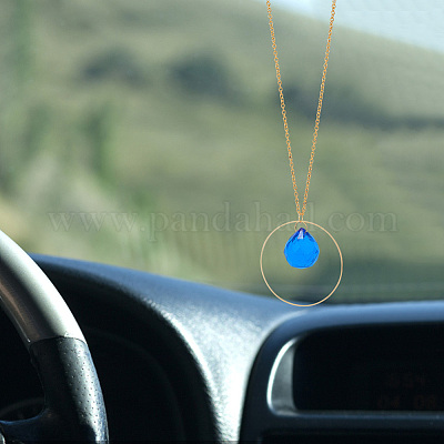 8шт стеклянные подвесные украшения в форме слезы HJEW-PH01772-1