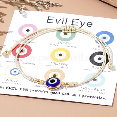 Модные американские регулируемые браслеты из полиэстера от сглаза NF0894-2-1