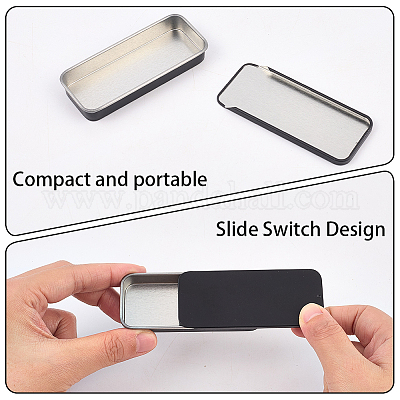 9 шт. 3-цветные жестяные коробки для хранения безделушек с раздвижной крышкой CON-CP0001-016A-1