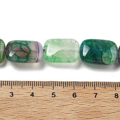 Натуральный полосчатый агат имитация рубина в нитях бусин цоизита G-K392-B03-13x18mm-1